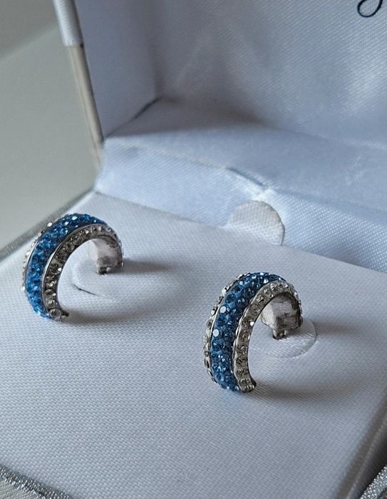 Brincos de cristal, banhados a prata