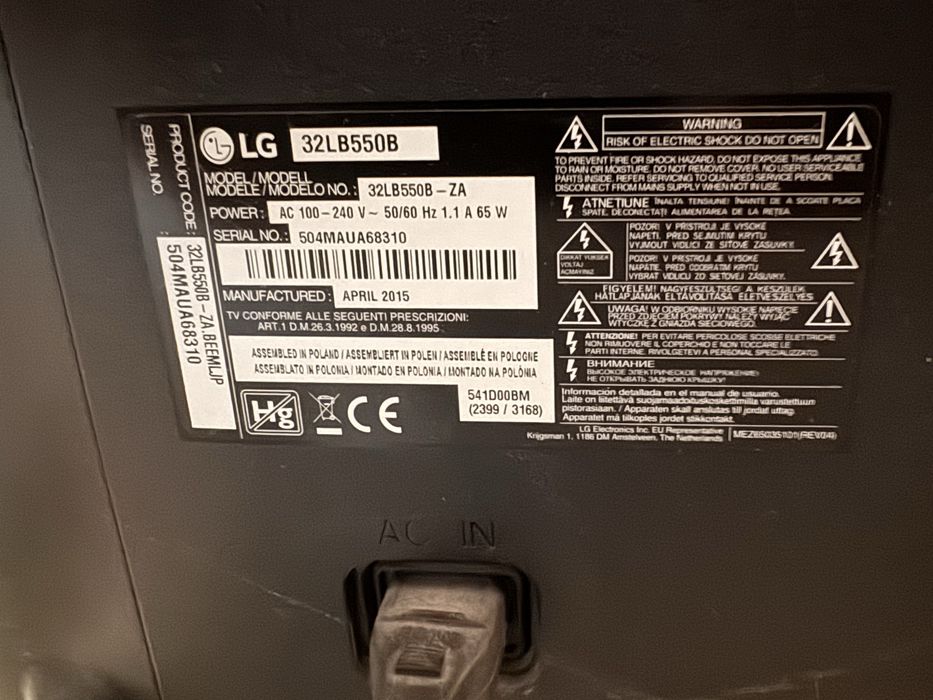 Telewizor LG 32 cale uszkodzony