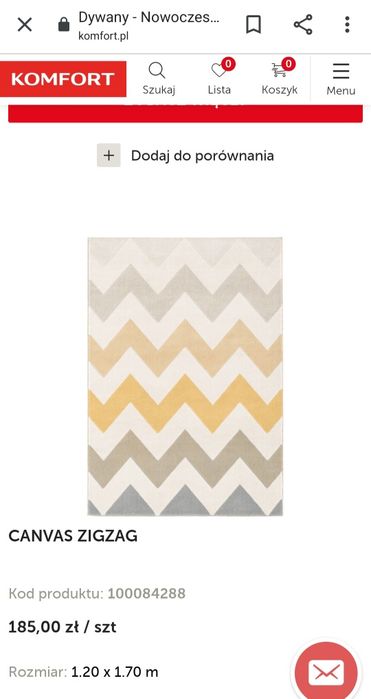 Dywan Komfort Canvas Zigzag 120x170 / 1,2 x 1,7m