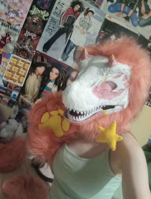Furry fursuit mini partial Dino mask
