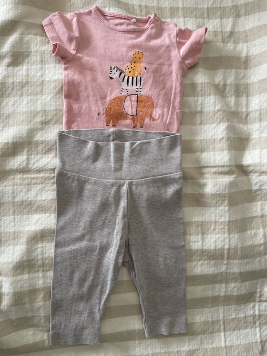Zestaw komplet 5,10,15 h&m spodnie body z krótkim rękawem 62
