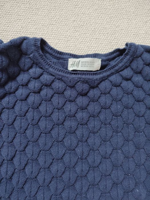 Sweterek ażurowy H&M 110/116 granatowy