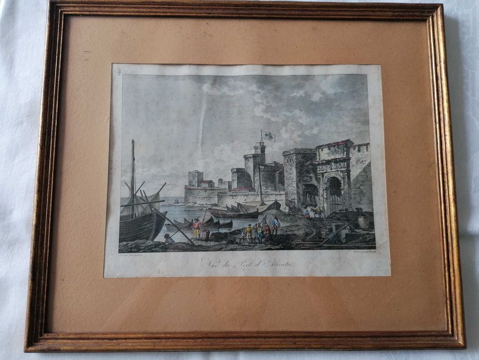 Conjunto de Duas Gravuras Antigas emolduradas em Madeira (Reproduções)