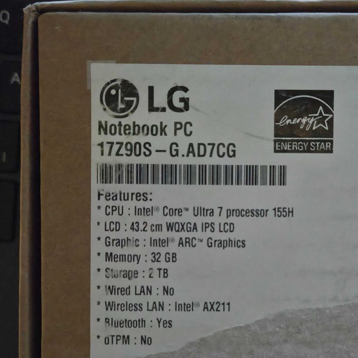 Ноутбук LG Gram 17 17Z90S 17" - Ultra 7 155H - 32GB - 2TB