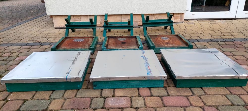 Ule wielkopolskie, 3x daszki, 3x dennice i 3x stojaki, komplet