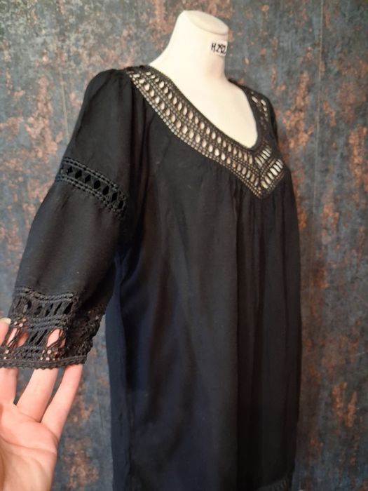 Czarna letnia sukienka w stylu boho przewiewna rozmiar M