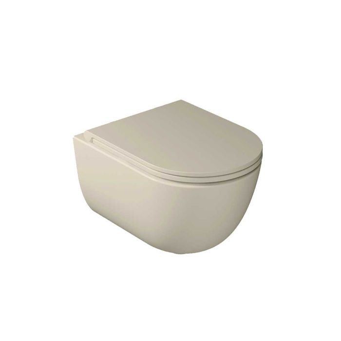 WC wisząca Galassia Dream52 cm beżowa i biały mat, umywalka T65 biała