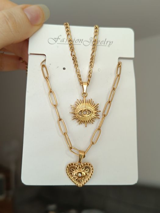 Colar duplo aço inoxidável