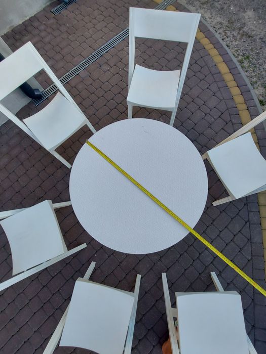 Zestaw ogrodowy. 6 krzeseł Ikea Sennik + stolik