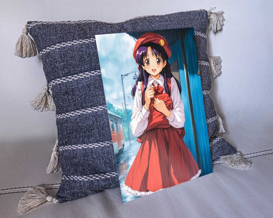 Słodki Retro Anime Plakat na metalu A3 otaku manga girl Poster prezent