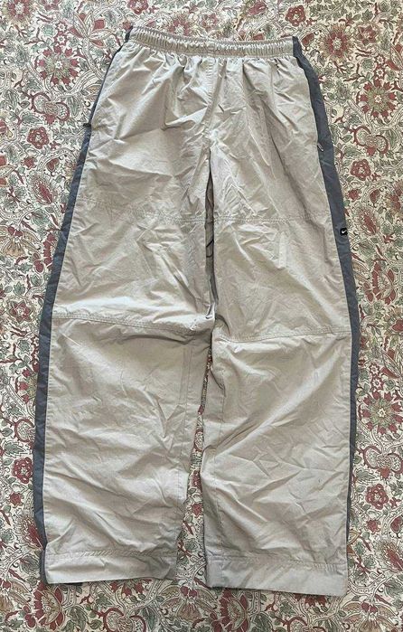 Nike Vintage Nylon Track Pants Beige/Grey | Wide Leg | Size M нейлонки найк