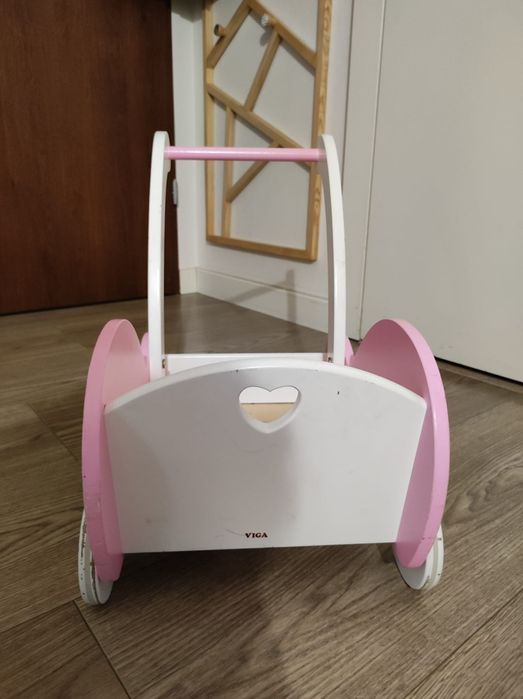 Wózek dla lalek drewniany