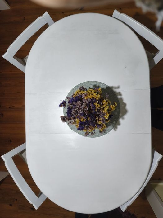 Mesa dobrável com quatro cadeiras