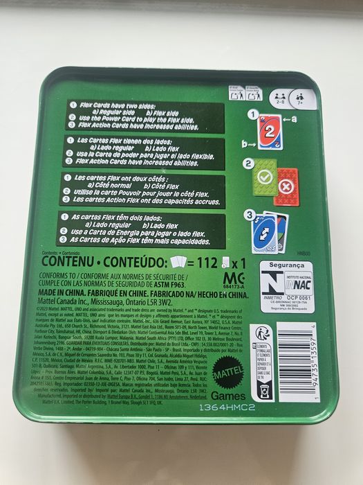 Mattel Uno Flex Tin HNB00 Rare Metalowe pudełko