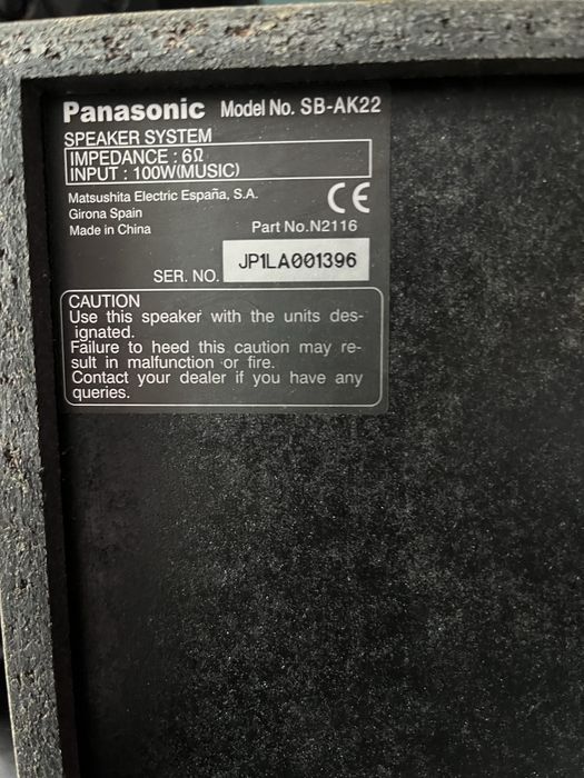 Głośniki / Kolumny Panasonic SB-AK22 – 100W / 6 Ohm