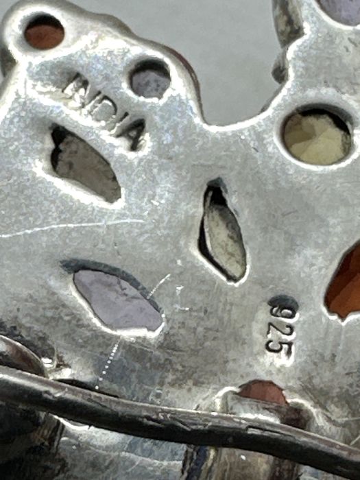 Брошка серебро 925 натуральные камни брошка срібло 925