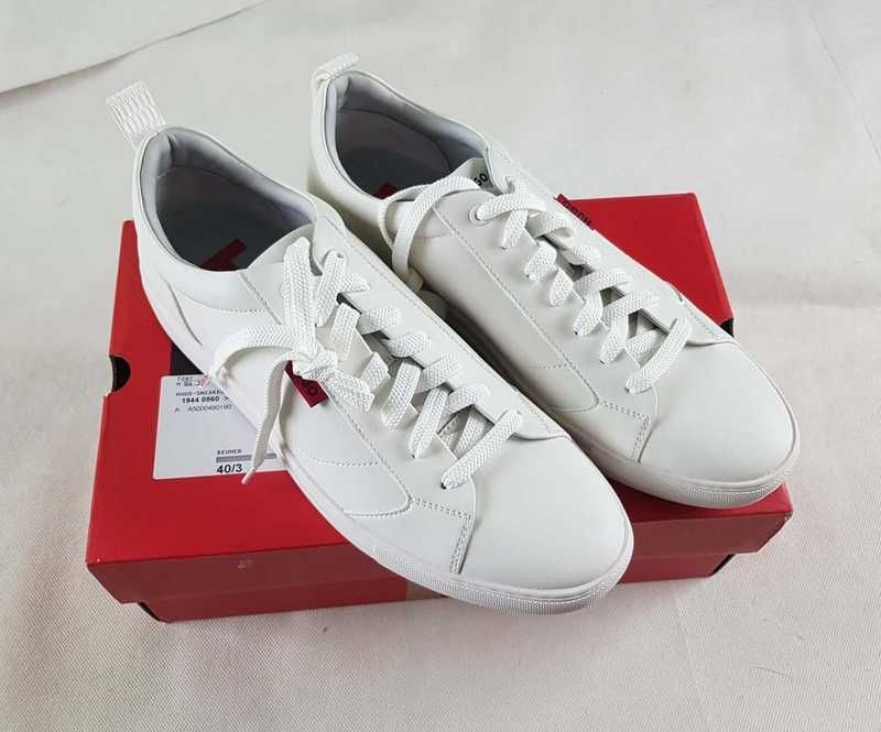 Hugo Boss męskie buty Sneakersy Morrie Tenn napu Białe nowe oryg. - 44