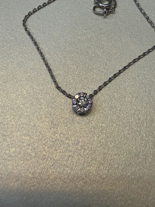 ланцюжок  з білого золота з діамантовою підвіскою