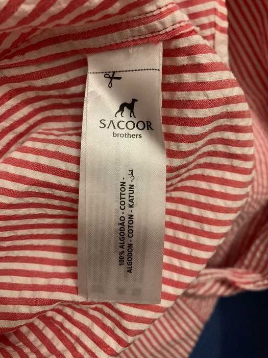 Camisa às riscas coral Sacoor