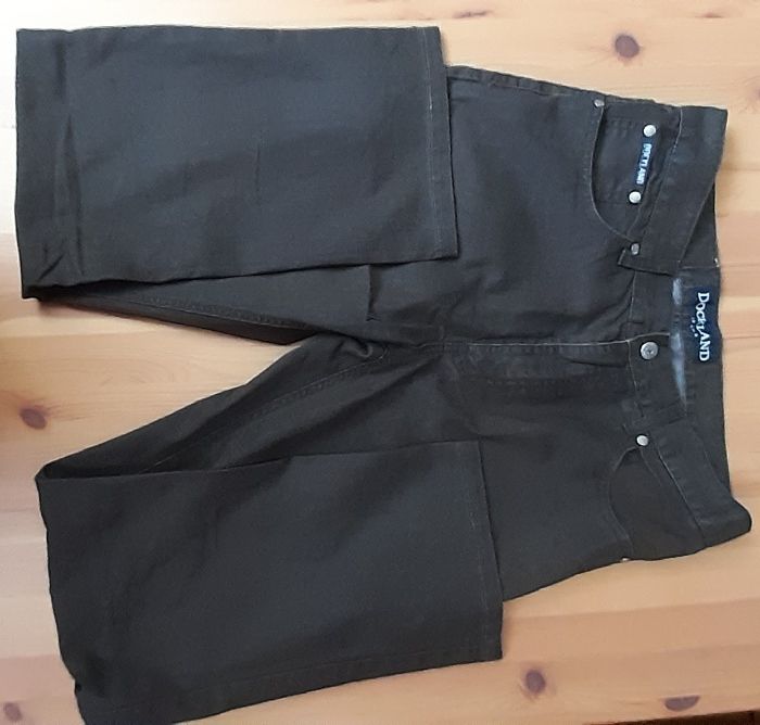 Dockland Jeans materiałowe spodnie ciemny brąz tozmiar 34