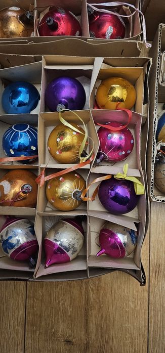 Stare bombki parasolki sople szyszki PRL mix