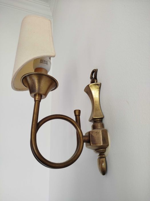 Candeeiro de parede 1 luz, em latão