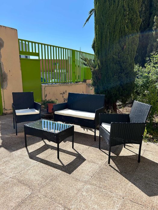 Conjunto de Terraço Luxuoso em Rattan Sintético