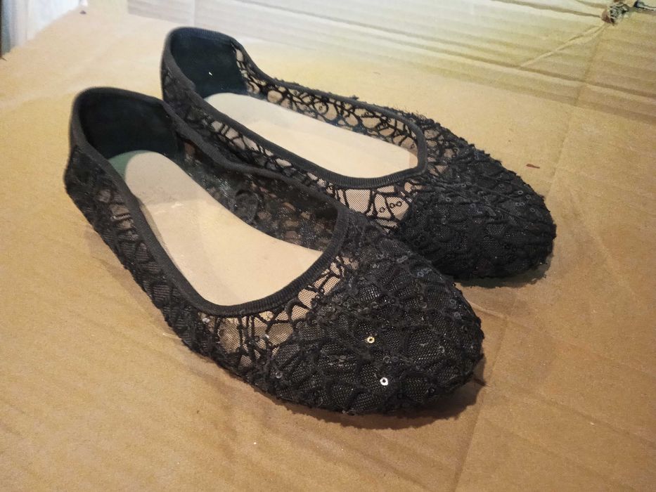 Baleriny siatka rozm. 38 czarne BDB Świdnica