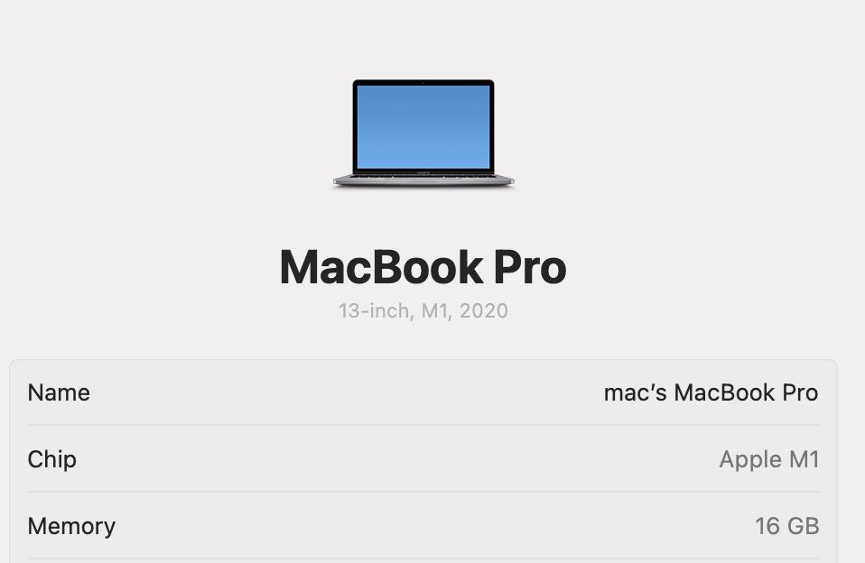 MacBook Pro 13 2020 M1 16Gb 256Gb SSD 85%