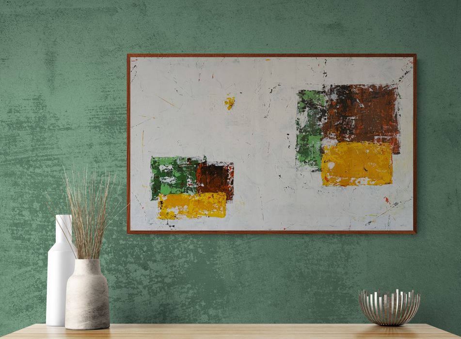 Quadro pintura abstarta 80x50 cm
