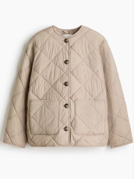 Злегка утеплене бежева куртка з шарфом H&M