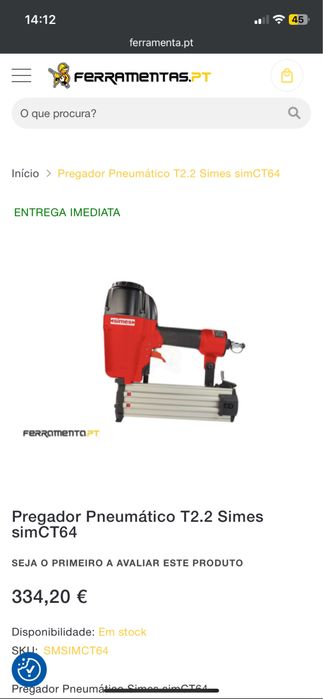 pistola de prego pineumatica bem conservada com 12 mil pregos