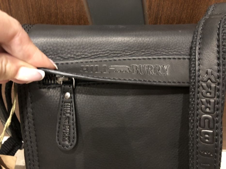 Hillburry шкіряна сумка Hill Burry планшет мессенджер кожаная сумка