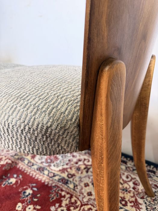 Krzesła PRL proj. J.Halabala Czechy lata 60. buk mat fargotex vintage