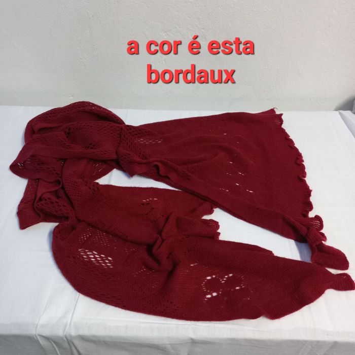 Écharpe unisexo malha trabalhada bordaux