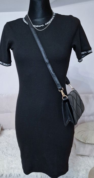 Sukienka czarna, prązki ' H& M".