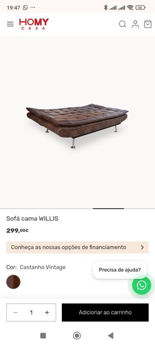Sofá cama Homy casa usado por um mês