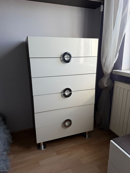 zestaw mebli z black red white