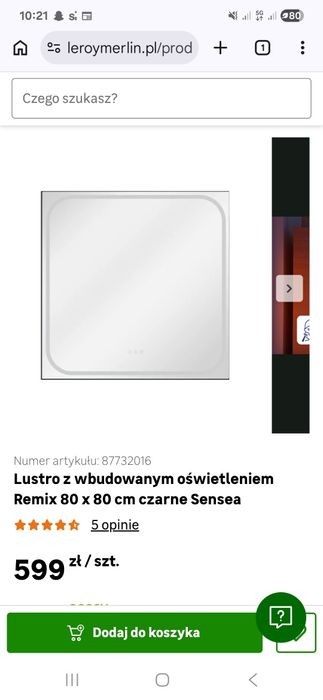 Lustro z oświetleniem Remix 80x80