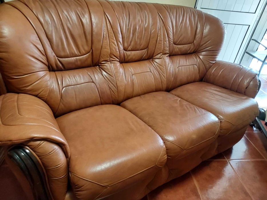 Sofa  cama em pele verdadeira