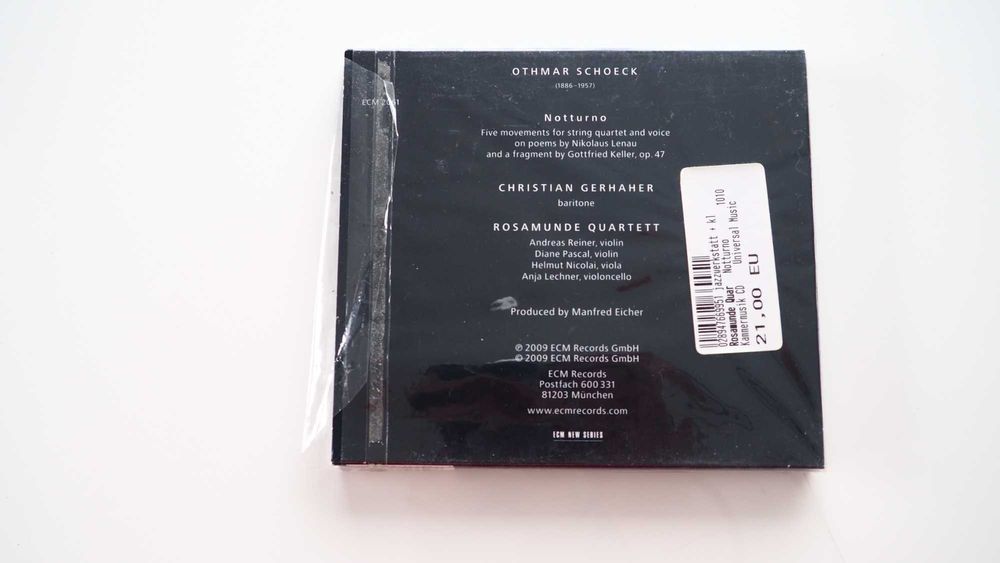 OTHMAR SCHOECK – Notturno • ECM 2061 • CD 2009 Germany • Gerhaher / Rosamunde Quartett • Stan MINT