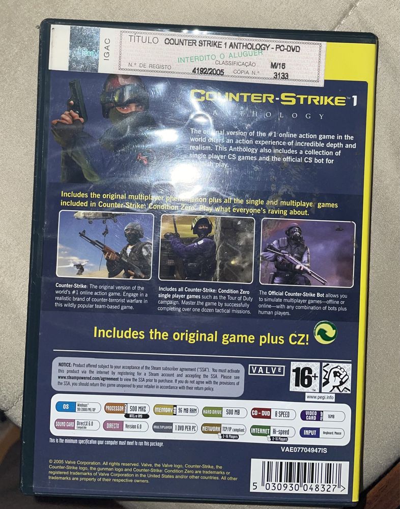 Counter-Strike 1 Anthology DVD rom (PC, 2005) complete