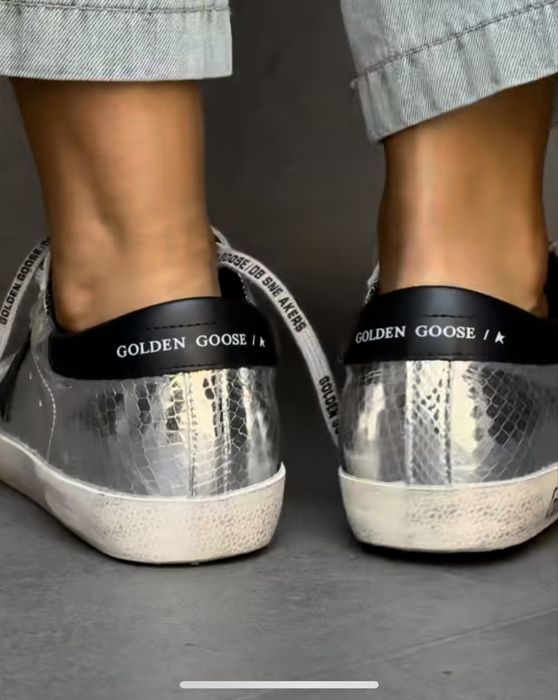 Снікерси Golden Goose Grey/ Кеди шкіряні Голден Гус Сірі/ Літні Кеди