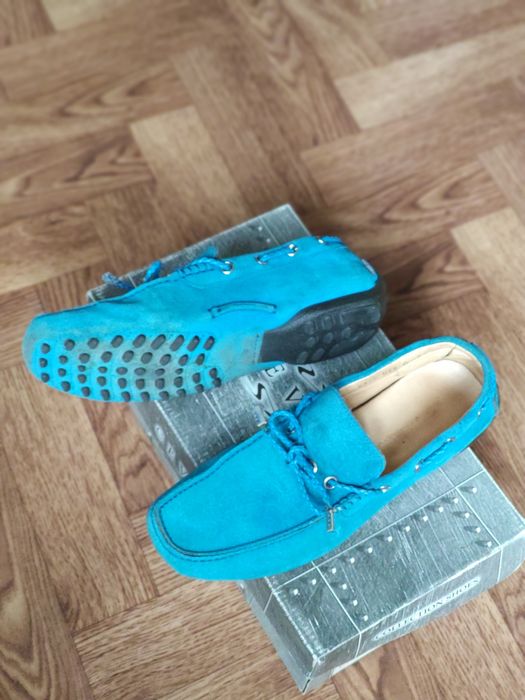 Кожаные люксовые мокасины Santoni club Италия