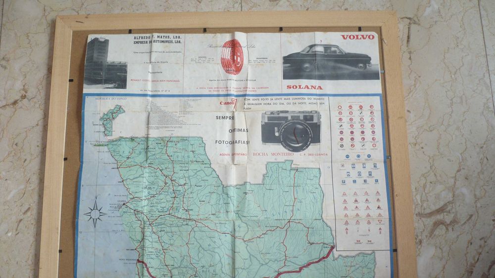 Portugal - Angola Mapa das Estradas e Planta de Luanda - Antigo