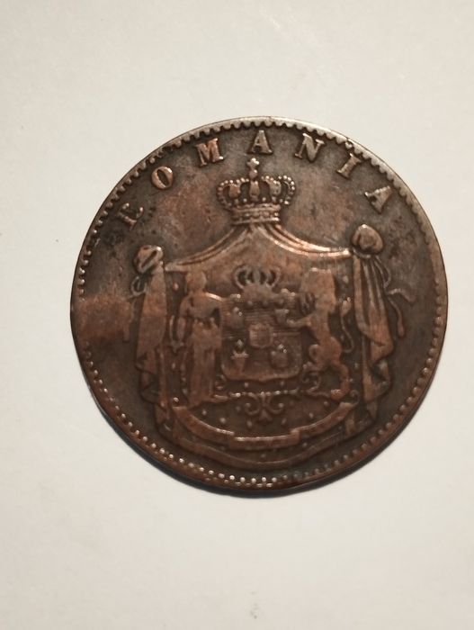 Moeda de 5 Bani 1867 em cobre da Romenia