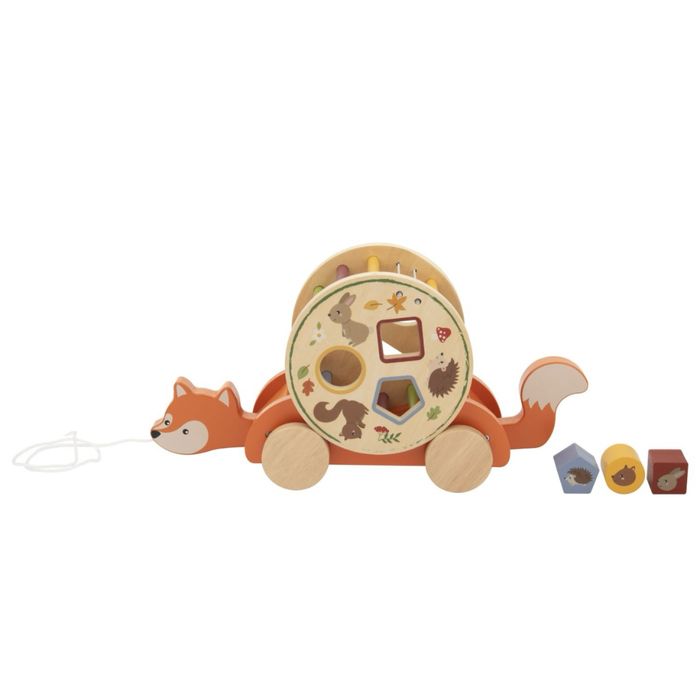 Дерев’яна лисиця на шнурочку (іграшка для тягнення) lupilu