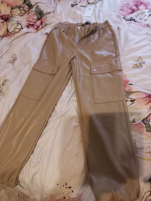 Spodnie bojówki eko skura sm
