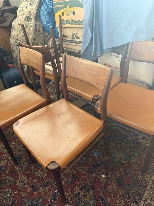 Orginalne krzesla Design  tekowe Georg Leowald for Wilkhahn 6 set