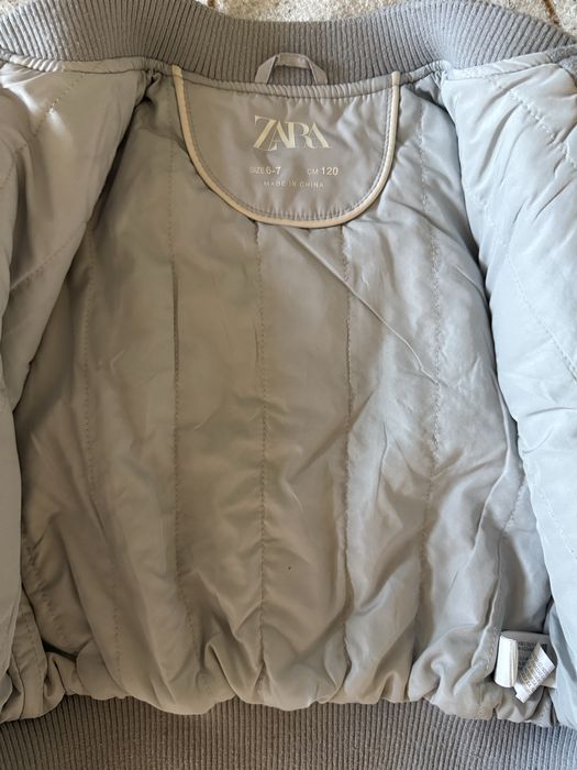Стільно-сірий бомбер Zara (коледж куртка) для дівчинки